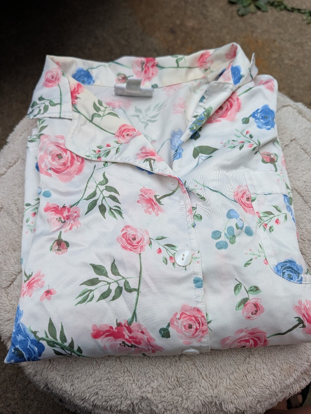 The Tog Shop Floral Silk Pajama Set Long Sleeve & Pant Set Size XL( P)